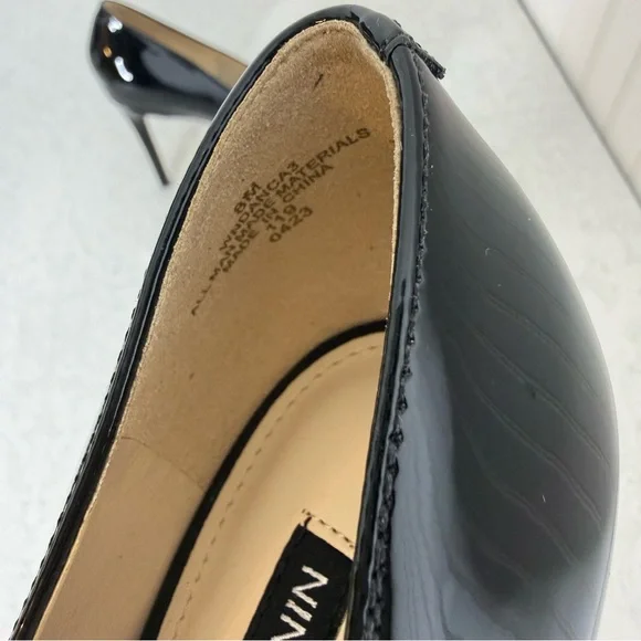 NWOB Nine West Danca Patent Leather Pointed Toe Stiletto Heels Size 8M - Picture 5 of 12